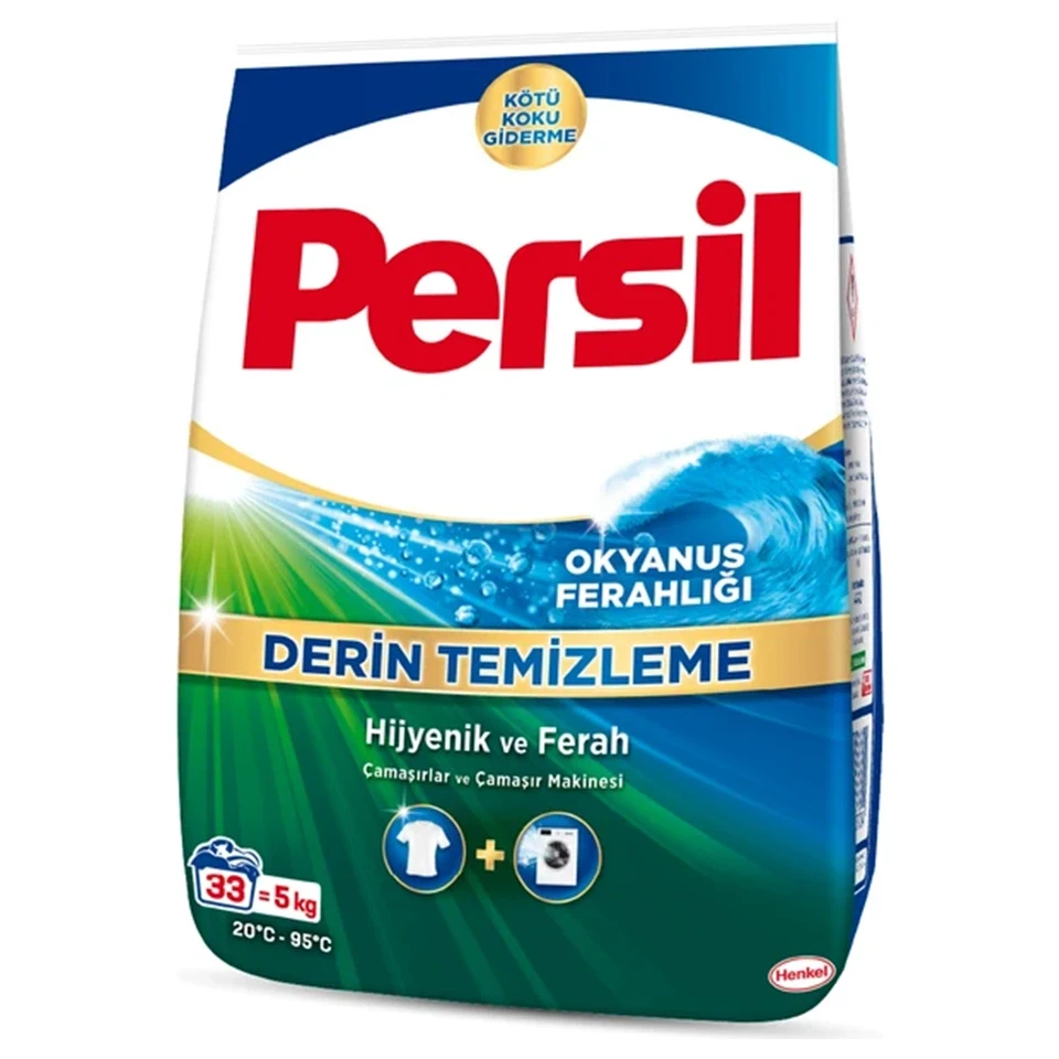 پودر ماشین لباسشویی پرسیل رایحه اقیانوس مخصوص لباس های سفید Persil DERİN TEMİZLEME OKYANUS FERAHLIĞI وزن 5 کیلو گرم - ارس شاین