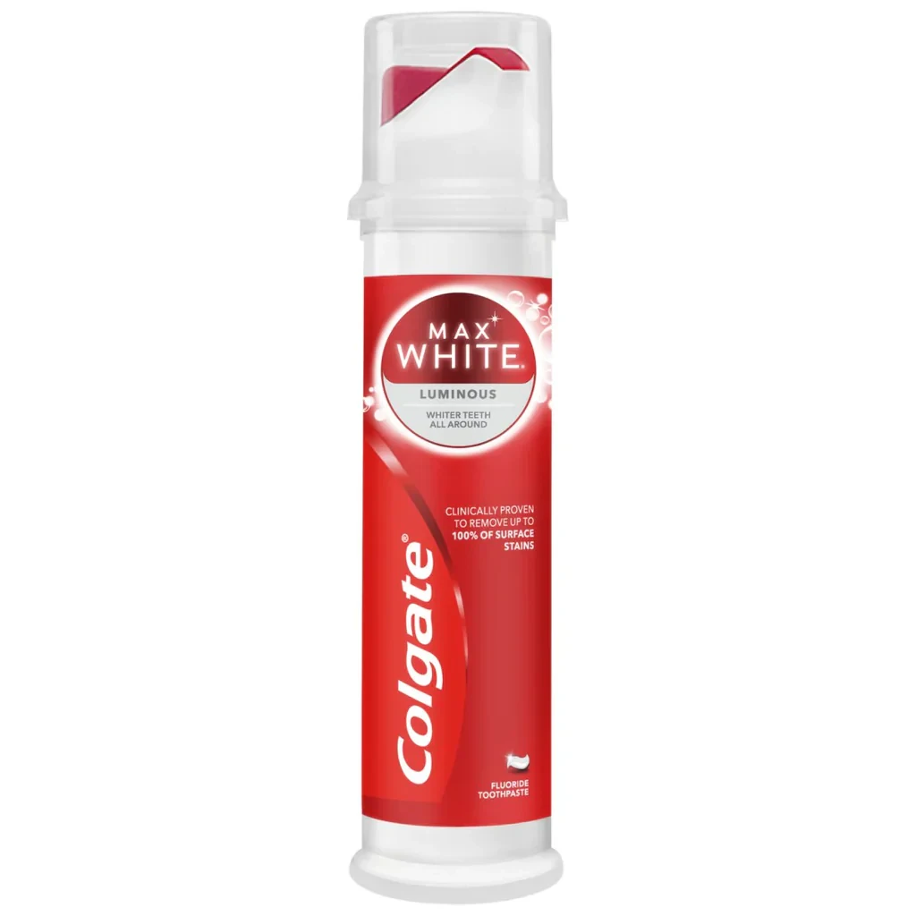 خمیر دندان پمپی کلگیت مکس وایت Colgate Max White Pump حجم 100 میلی لیتر - ارس شاین