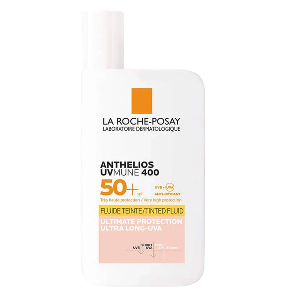 کرم ضد آفتاب بی رنگ تینت فلوئیدی لاروش پوزای LA ROCHE POSAY ANTHELIOS UVMUNE 400 FLUIDE TEINTÉ SPF50 حجم 50 میلی لیتر - ارس شاین