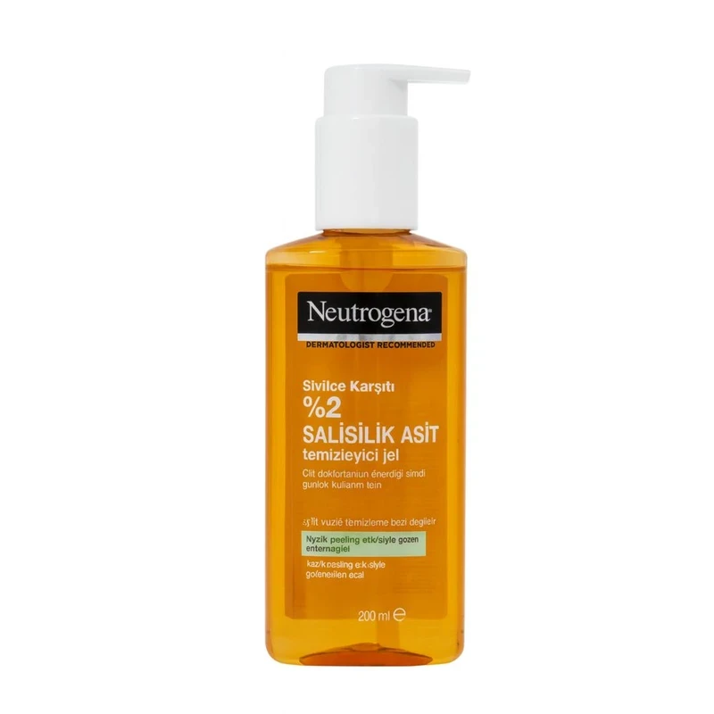 ژل ضد جوش نوتروژینا حاوی سالیسیلیک اسید Neutrogena SALİSİLİK ASİT Temizleyici Jel حجم 200 میلی لیتر - ارس شاین