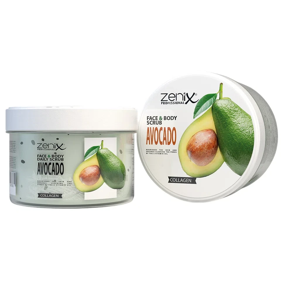 اسکراب صورت و بدن زنیکس رایحه آووکادو zenix face skin care daily scrub avocado حجم 275 میلی لیتر - ارس شاین