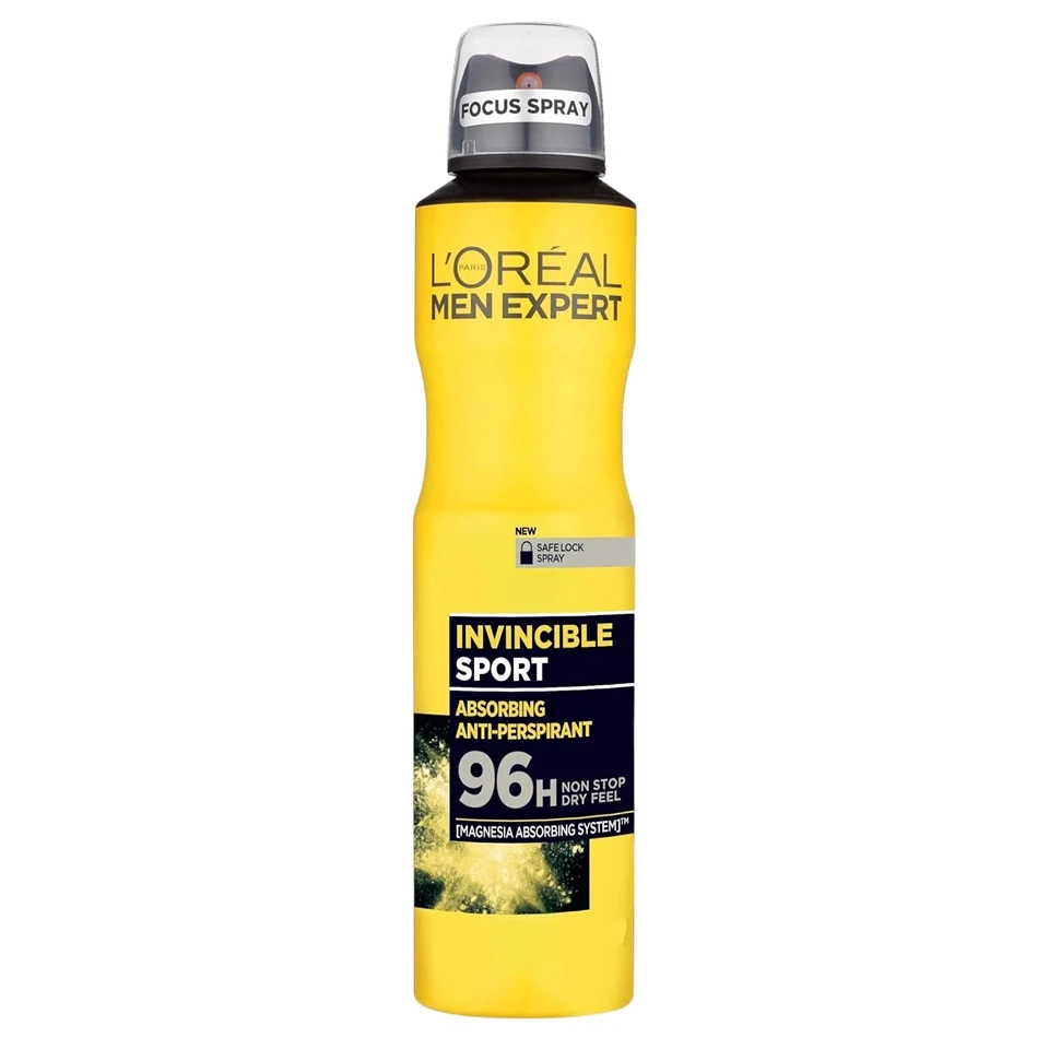 اسپری ضد تعریق مردانه لورال 96 ساعته رایحه اینوینسیبل اسپورت L'OREAL INVINCIBLE SPORT حجم 250 میلی لیتر - ارس شاین