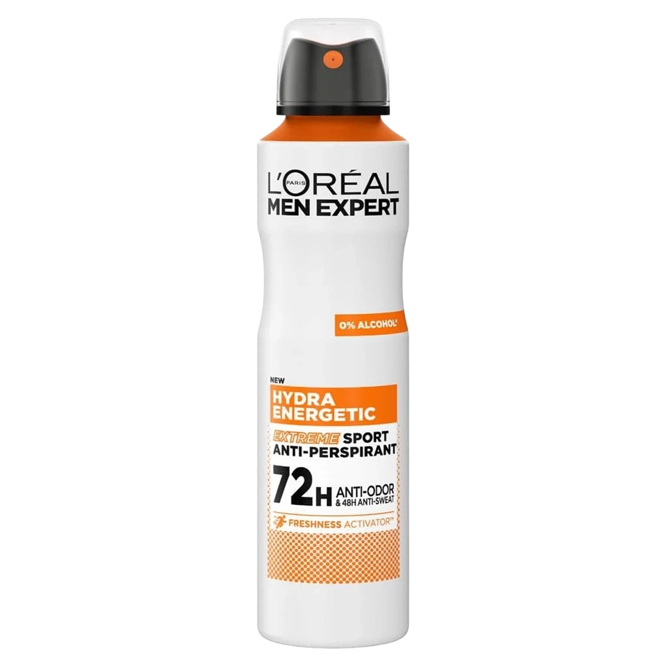 اسپری ضد تعریق مردانه لورال 72 ساعته رایحه هیدرا انرژتیک L'OREAL HYDRA ENERGETIC حجم 250 میلی لیتر - ارس شاین