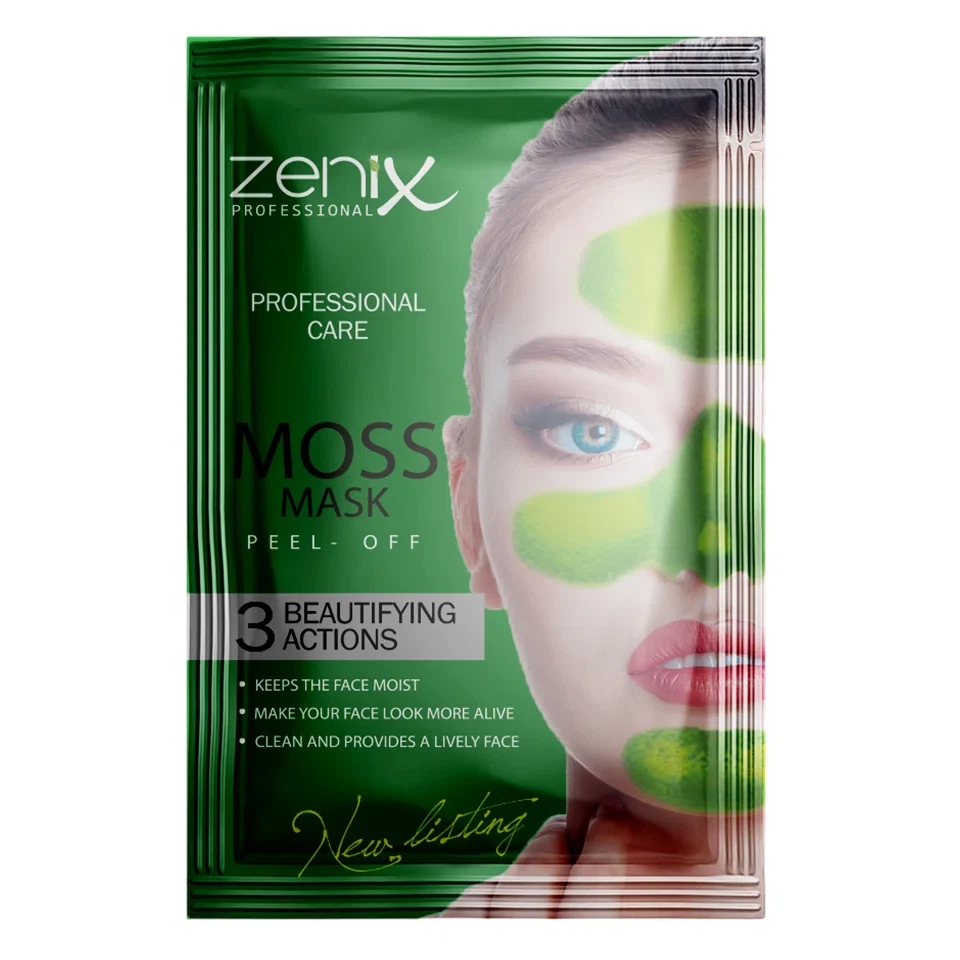 ماسک صورت موس لایه بردار ساشه‌ای زنیکس zenix peel off face mask moss sachets وزن 15 گرم - ارس شاین