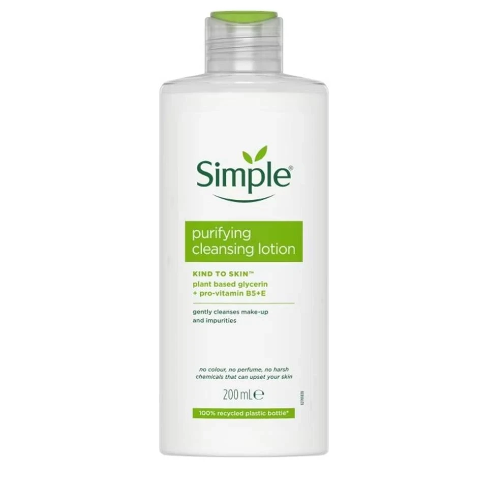 لوسیون پاک‌کننده و خالص‌کننده (شیر پاک کن) سیمپل Simple Purifying Cleansing Lotion حجم 200 میلی لیتر - ارس شاین